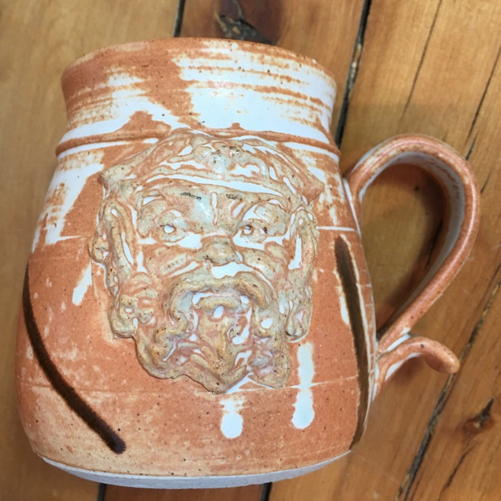 Handmade Artisan made Ceramic Mug with Zeus